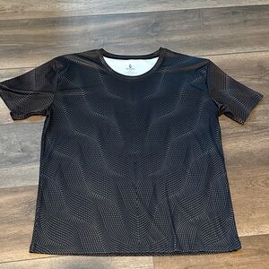 Men's Black threyda patterned Crew Neck Shirt